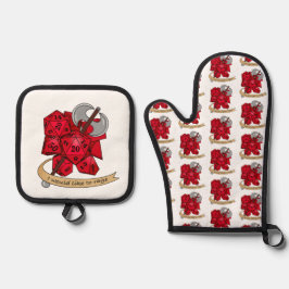 Barbarian Dice Design Ofenhandschuh & Topflappen-Set