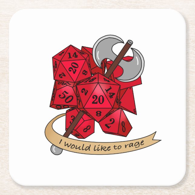Barbarian Dice Design Rechteckiger Pappuntersetzer (Vorderseite)
