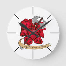 Barbarian Dice Design Runde Wanduhr
