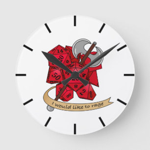 Barbarian Dice Design Runde Wanduhr