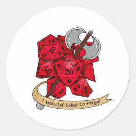 Barbarian Dice Design Runder Aufkleber