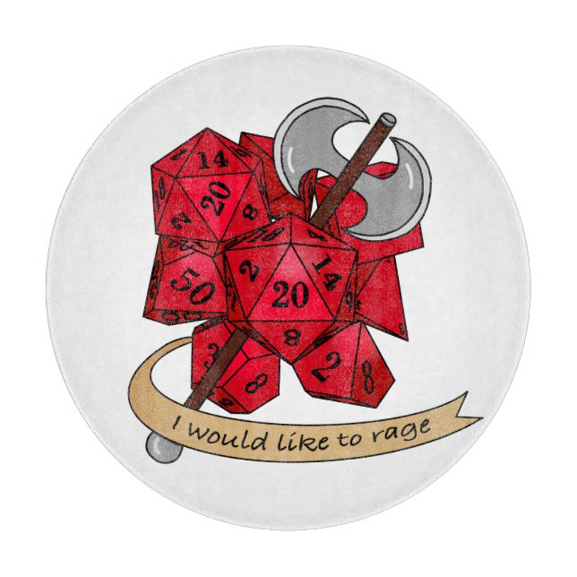 Barbarian Dice Design Schneidebrett (Vorderseite)