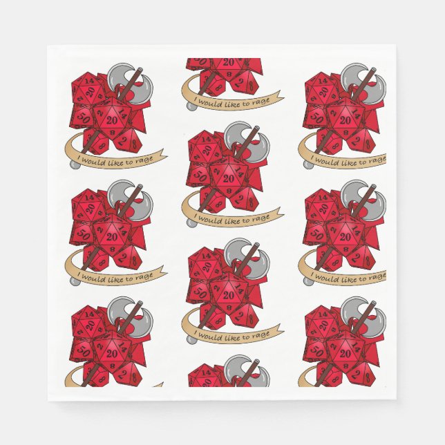 Barbarian Dice Design Serviette (Vorderseite)