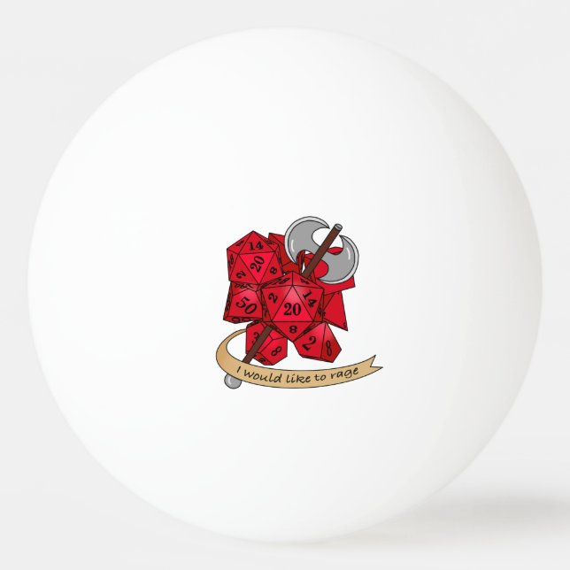 Barbarian Dice Design Tischtennisball (Vorderseite)