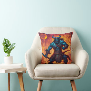 Barbarian King Throw Pillow Kissen