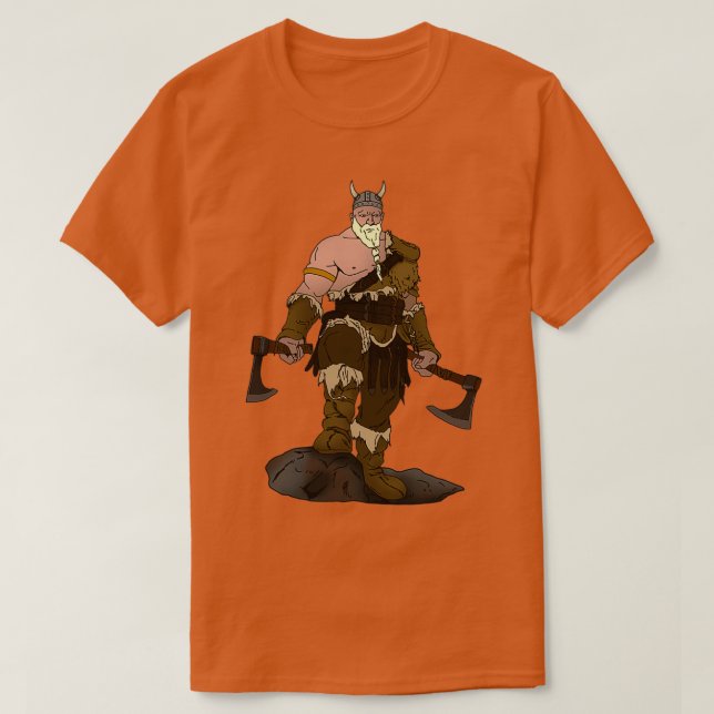 Barbaric Viking mit Bart und Achsen als Geschenk f T-Shirt (Design vorne)