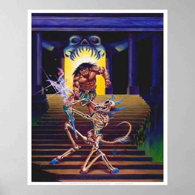 Barbarisch mit Skelettassistent Poster (Vorne)