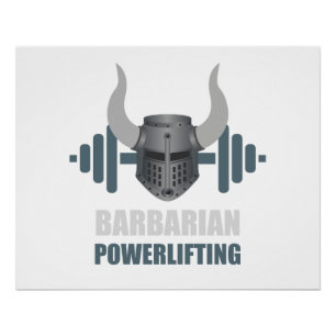Barbarischer Krieger Powerlifting Workout Poster