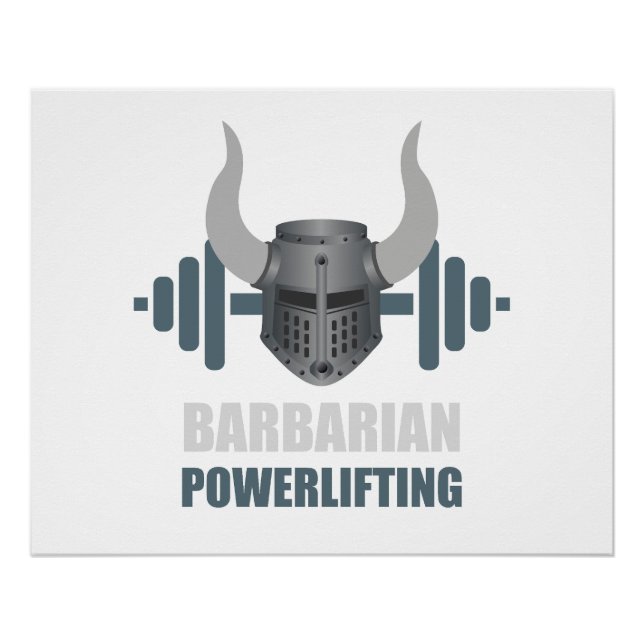 Barbarischer Krieger Powerlifting Workout Poster (Vorderseite)
