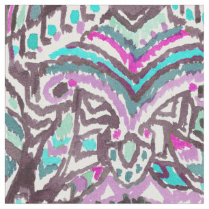 Barbarisches Feder Boho Aquarell-Stammes- Gewebe Stoff