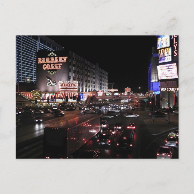 Barbary Coast Las Vegas in der Nacht Postkarte (Vorderseite)