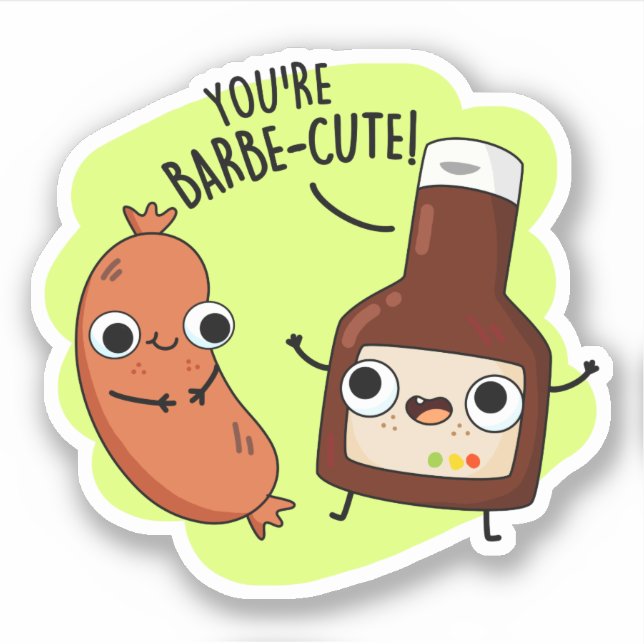 Barbe-niedlich Funny Barbecue Pun Aufkleber (Vorderseite)