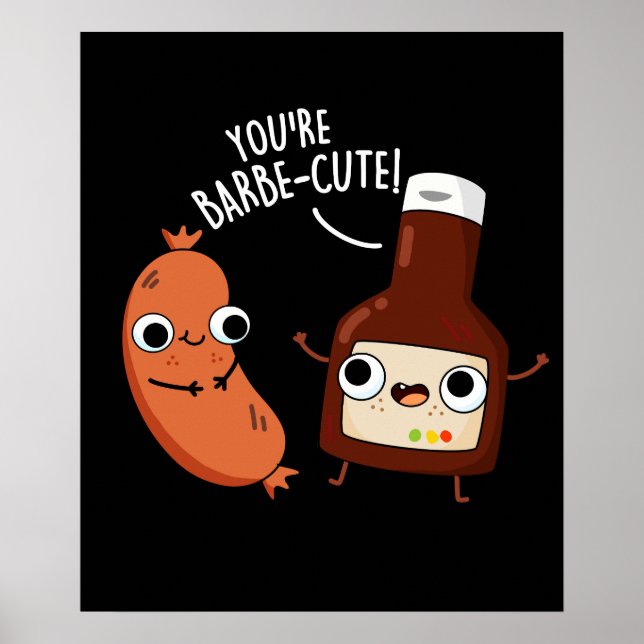 Barbe-niedlich Funny Barbecue Pun Dark BG Poster (Vorne)