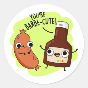 Barbe-niedlich Funny Barbecue Pun Runder Aufkleber