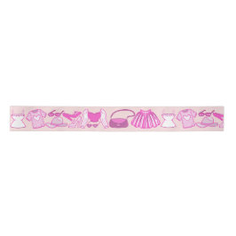 Barbecore Rosa und Hot-Pink Mode Satinband