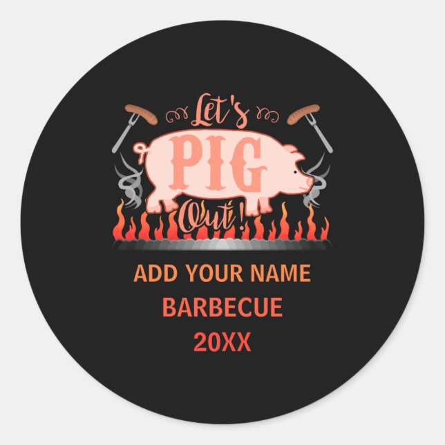 Barbecue Bbq Funny G Grill Competition  Runder Aufkleber (Vorderseite)