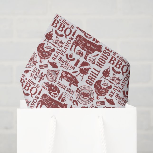 Barbecue-BBQ-Tissue-Papier, Grilling-Decoupage Seidenpapier (Geschenktüte)