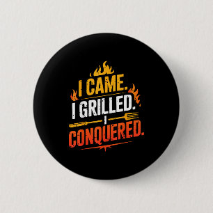 Barbecue BBQ-Witz Grill Pitmaster Chef Räucherofen Button