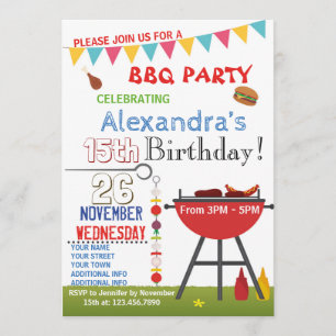 BARBECUE BIRTHDAY INVITATION FÜR SNUBODY EINLADUNG