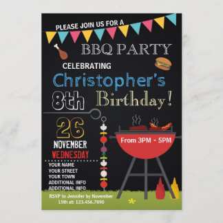 BARBECUE BIRTHTAGE INVITATION EINLADUNG