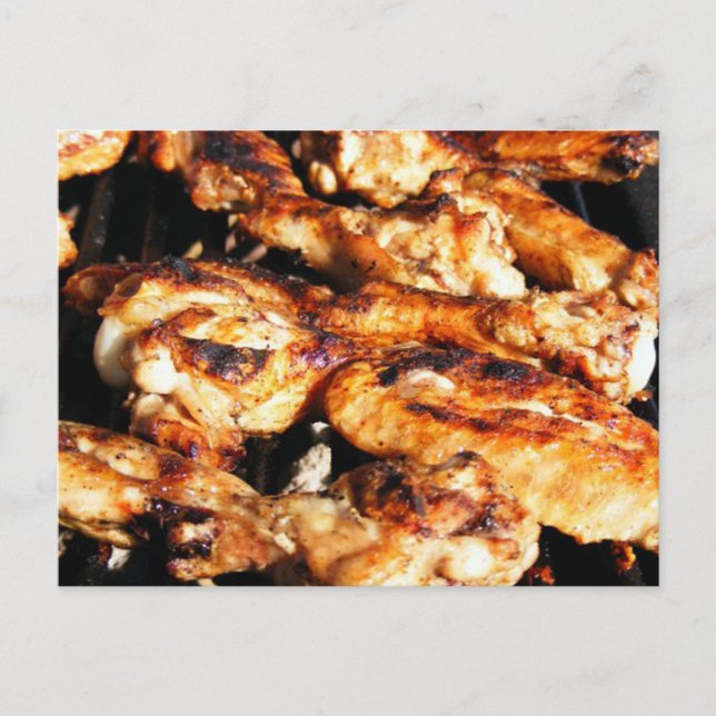 Barbecue Chicken Wings Card Postkarte (Vorderseite)