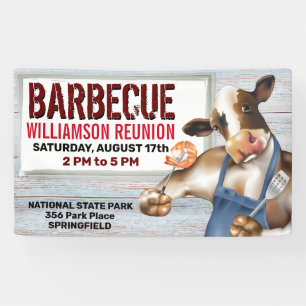 Barbecue Cookout Kuh Grillen Shrimps Banner