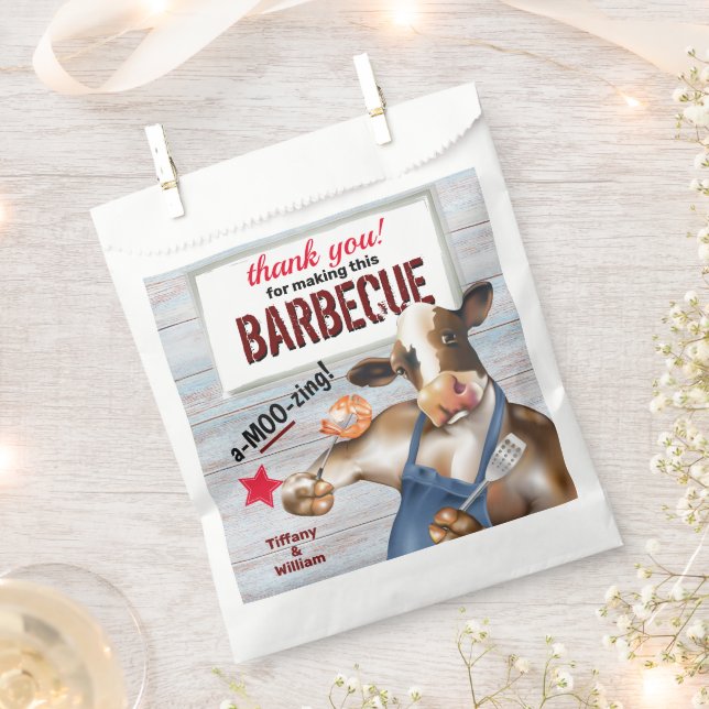 Barbecue Cookout Kuh Grillen Shrimps Geschenktütchen (Ausgeschnitten)
