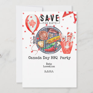Barbecue-Einladung am Canada Day Save the Date Einladung