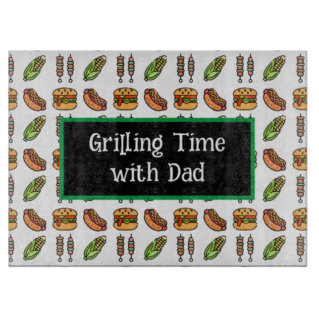 Barbecue Foods | Hamburger, Hotdog, Shish Kabob Schneidebrett (Vorderseite)