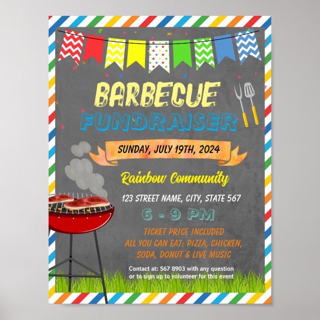 Barbecue Fundraiser Template Poster (Vorne)