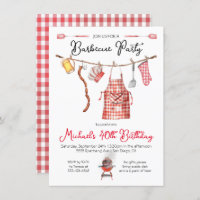 Barbecue GRILLEN Birthday red Gingham