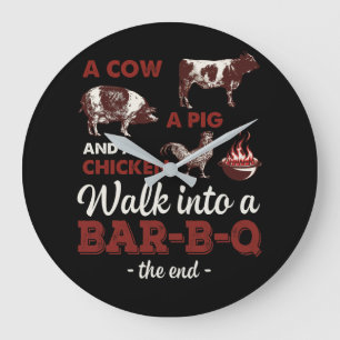 Barbecue GRILLEN Joke GIft Für Grill Master Koch Große Wanduhr