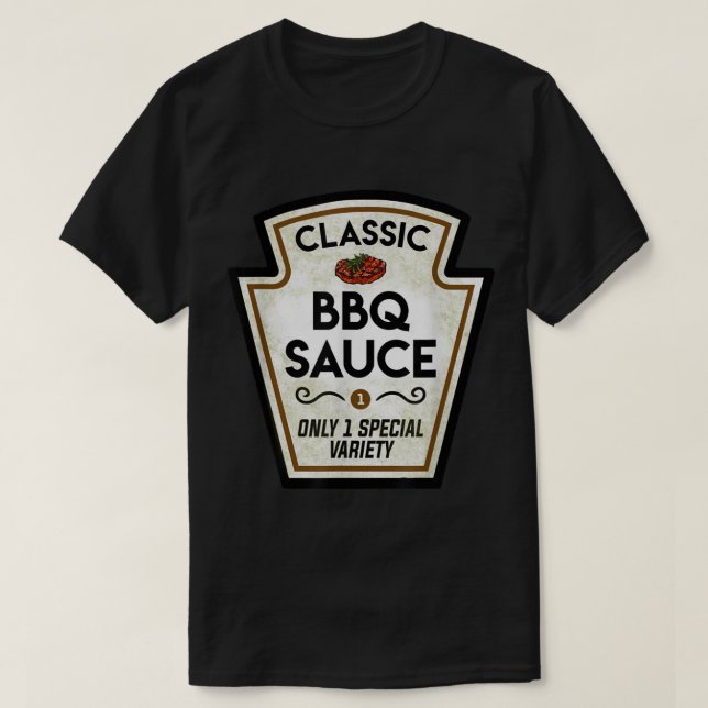 Barbecue GRILLEN Sauce Flaschenetikett Halloween T-Shirt (Design vorne)