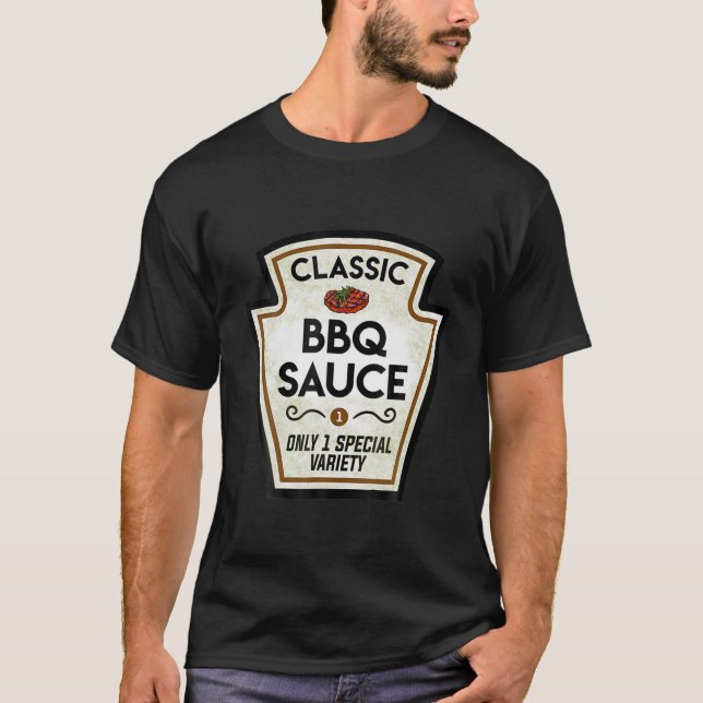 Barbecue GRILLEN Sauce Flaschenetikett Halloween T-Shirt (Vorderseite)