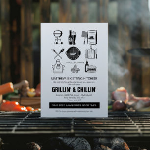 Barbecue Grillin' & Chillin Bachelor Party Einladung