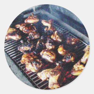 Barbecue-Hähnchen Runder Aufkleber