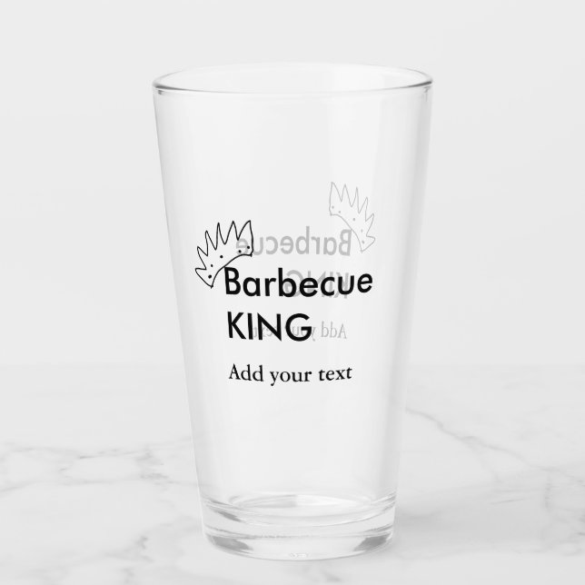 Barbecue King hinzufügen Namen Text Männer Küche B Glas (Vorderseite)