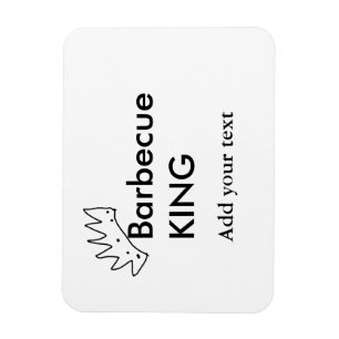 Barbecue King hinzufügen Namen Text Männer Küche B Magnet