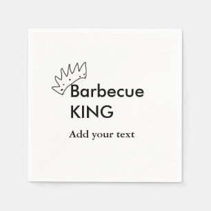 Barbecue King hinzufügen Namen Text Männer Küche B Serviette