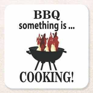 Barbecue-Koch Chef Lustiger BBQ Rechteckiger Pappuntersetzer