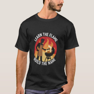 Barbecue Lernen Sie die Flamme Smoky Pitmaster Gri T-Shirt