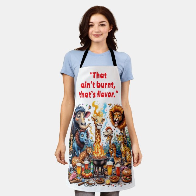 Barbecue Lion Giraffe Elephant Tiger Safari Tier Schürze (Getragen)