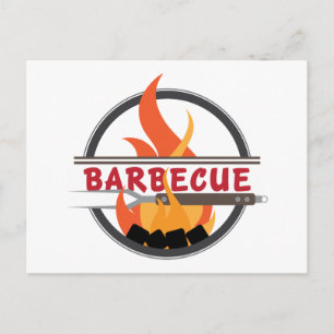 Barbecue-Logo Postkarte