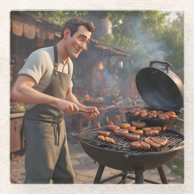 Barbecue Man Trivet Glasuntersetzer (Vorderseite)