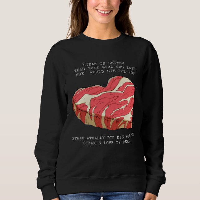 Barbecue meat heart love steak  saying sweatshirt (Vorderseite)