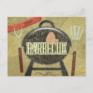 Barbecue-Menü Postkarte