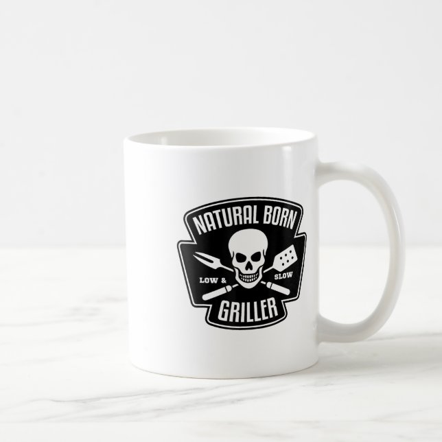 Barbecue Natural Geboren Griller Funny Grill Maste Kaffeetasse (Rechts)