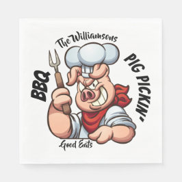 Barbecue Pig Pickin' Napkin Serviette