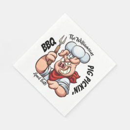 Barbecue Pig Pickin' Napkin Serviette