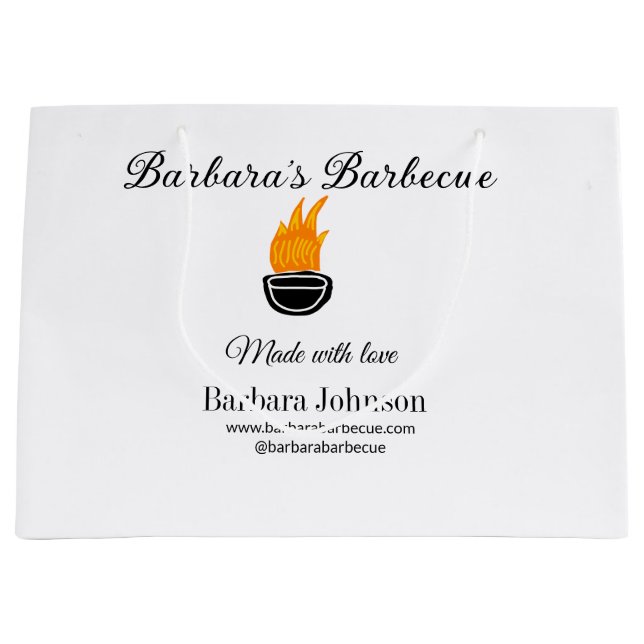 Barbecue Restaurant Küche Social Media Website Große Geschenktüte (Vorderseite)